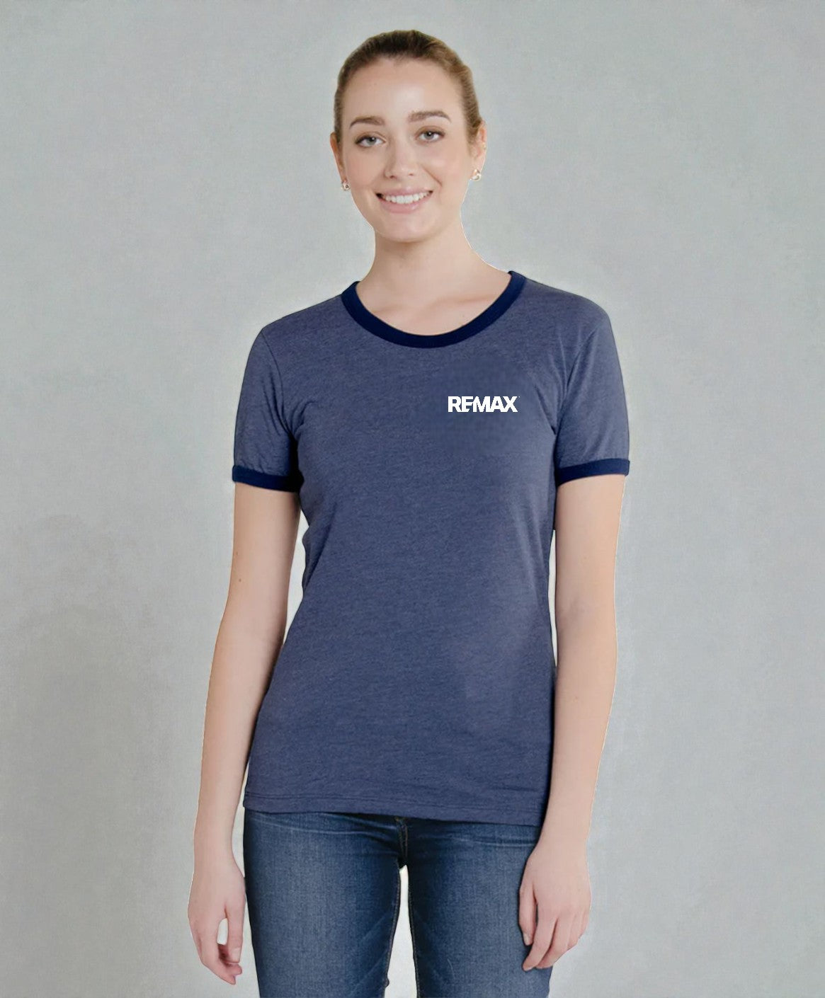 Brand Refresh Canadian-Made Women's 9oz Short-Sleeve Ringer T-Shirt - Embroidered