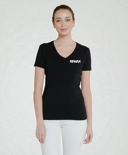 Brand Refresh Canadian-Made Women's 7.5oz Short-Sleeve V-Neck T-Shirt - Embroidered