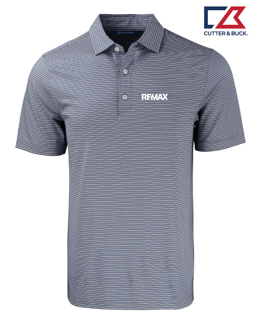 Brand Refresh 3Cutter & Buck Forge Eco Double Stripe Stretch Recycled Mens Sportshirt - Embroidered