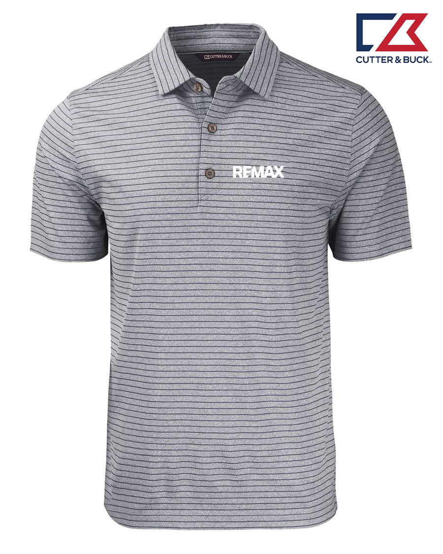 Brand Refresh Cutter & Buck Forge Eco Heather Stripe Stretch Recycled Mens Sportshirt - Embroidered