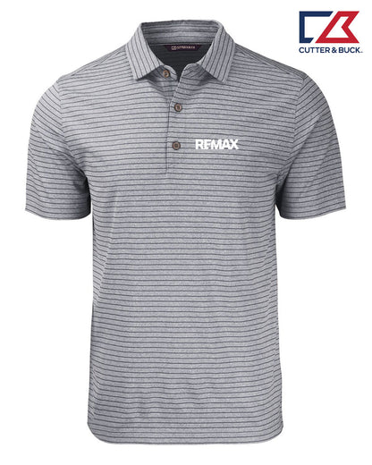 Brand Refresh Cutter & Buck Forge Eco Heather Stripe Stretch Recycled Mens Sportshirt - Embroidered