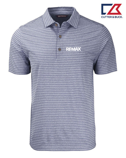 Brand Refresh Cutter & Buck Forge Eco Heather Stripe Stretch Recycled Mens Sportshirt - Embroidered
