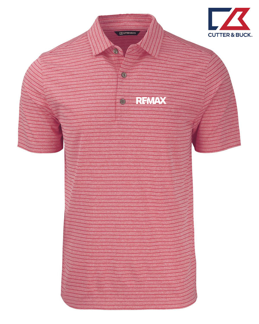 Brand Refresh Cutter & Buck Forge Eco Heather Stripe Stretch Recycled Mens Sportshirt - Embroidered