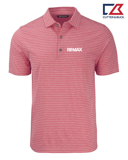 Brand Refresh Cutter & Buck Forge Eco Heather Stripe Stretch Recycled Mens Sportshirt - Embroidered
