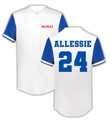 Full Button Baseball Jersey - Your Name & Number - Print