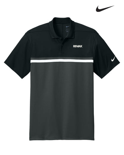 Black and gray polo shirt with Nike and REMAX logos on a white background
