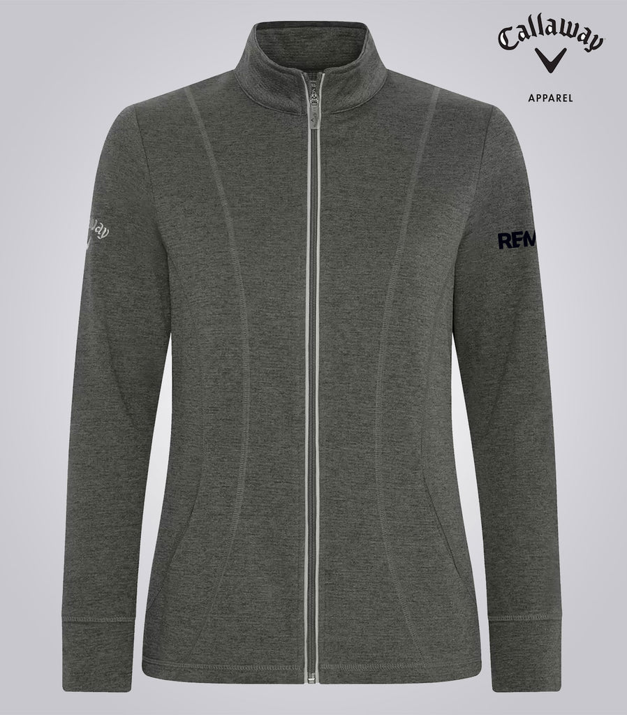 CALLAWAY WAFFLE FLEECE FULL ZIP LADIES' JACKET - Brand Refresh - One Color Logo - Embroidered