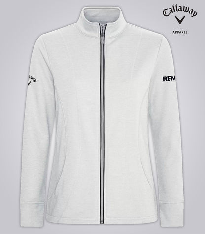 CALLAWAY WAFFLE FLEECE FULL ZIP LADIES' JACKET - Brand Refresh - One Color Logo - Embroidered