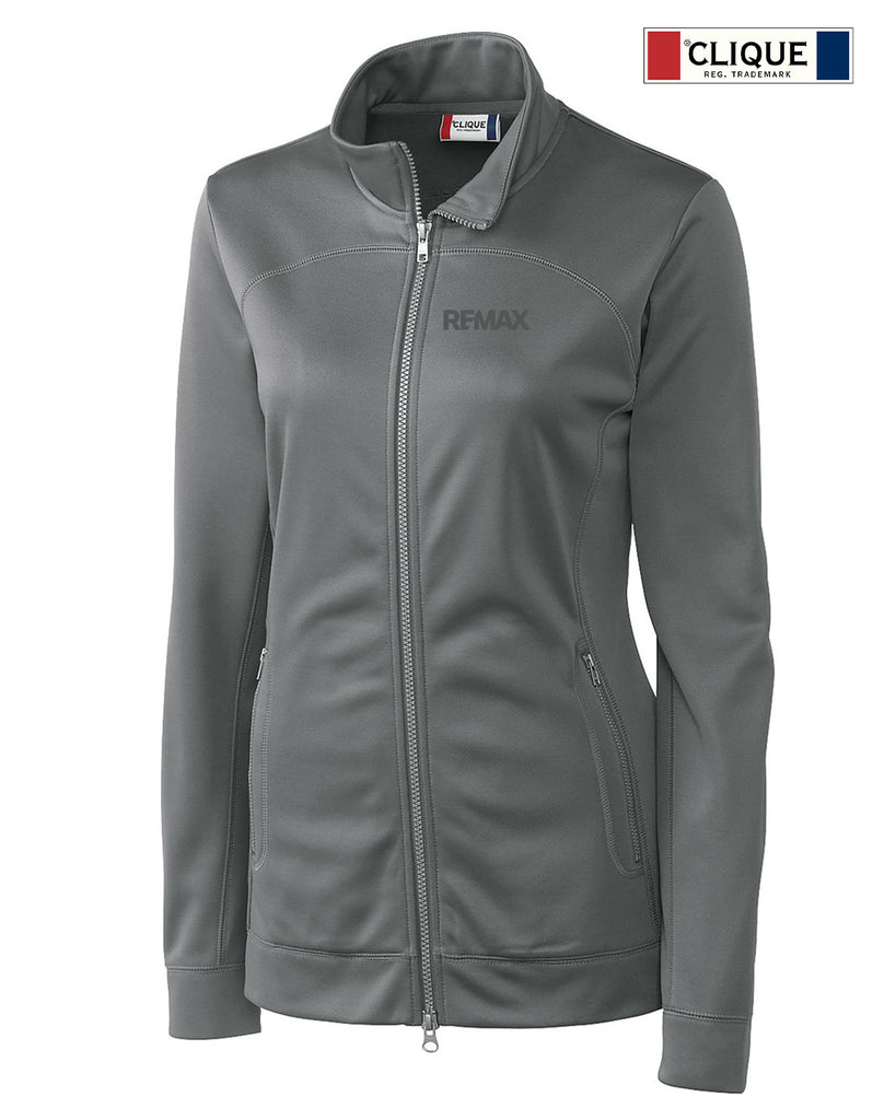 Gray jacket with REMAX branding on a white background