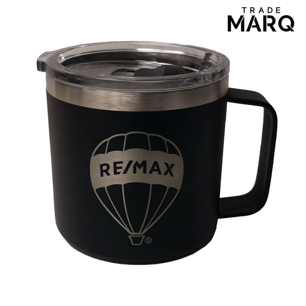 14oz Double Wall Vacuum Powder Coated Mug - Black - TRADE MARQ