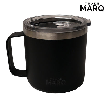 14oz Double Wall Vacuum Powder Coated Mug - Black - TRADE MARQ