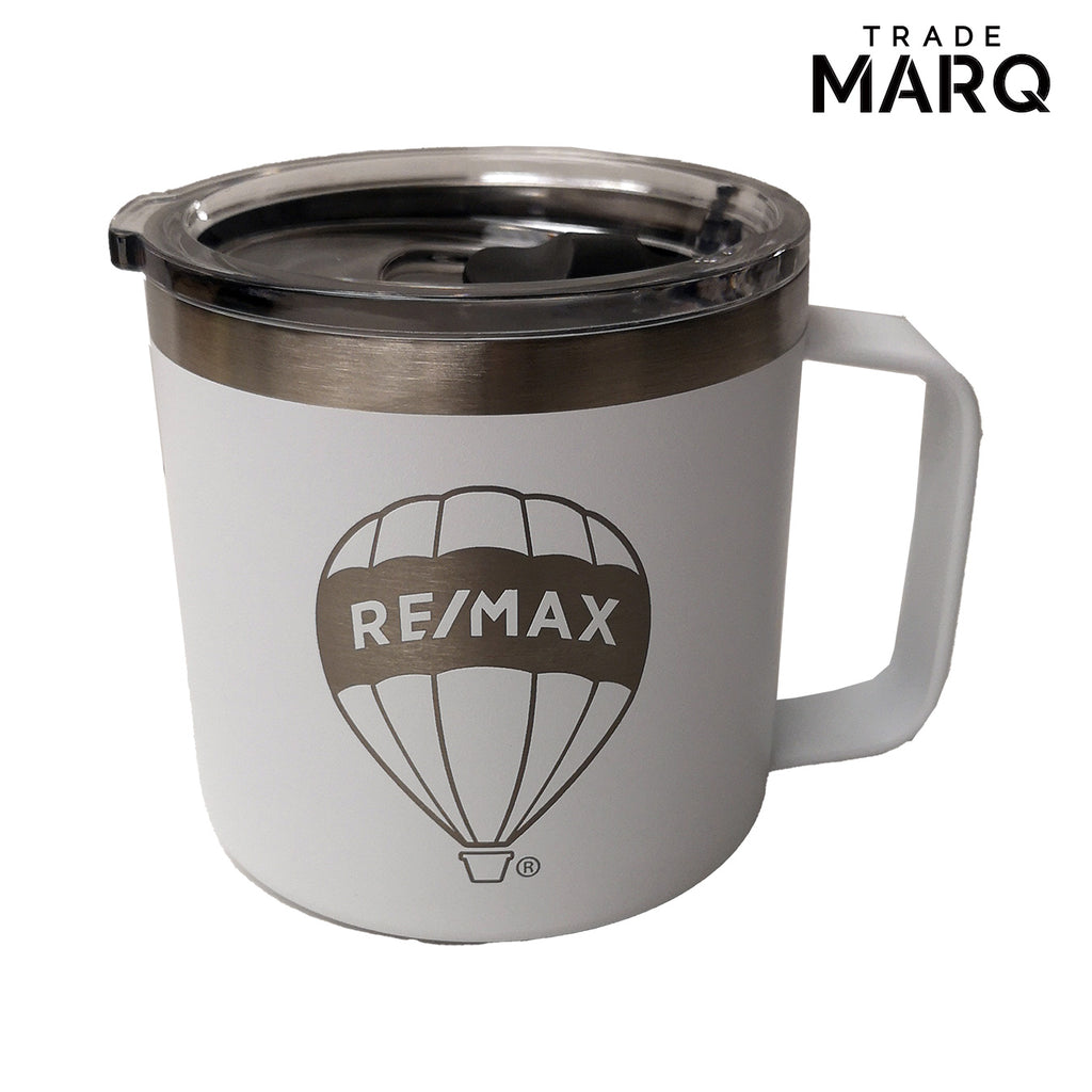 14oz Double Wall Vacuum Powder Coated Mug - White - TRADE MARQ