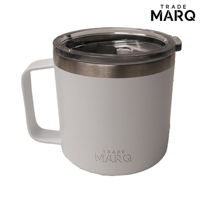 14oz Double Wall Vacuum Powder Coated Mug - White - TRADE MARQ