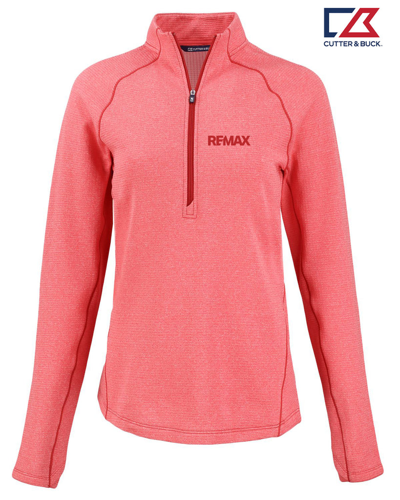 Brand Refresh Cutter & Buck Peshastin Eco Fleece Recycled Womens Half Zip Pullover Sweatshirt - Embroidered