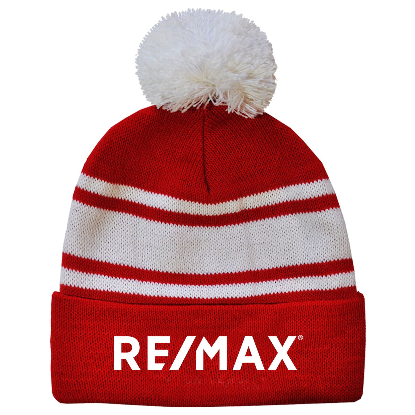 Varsity 2-Tone Beanie - Red/White - Embroidered