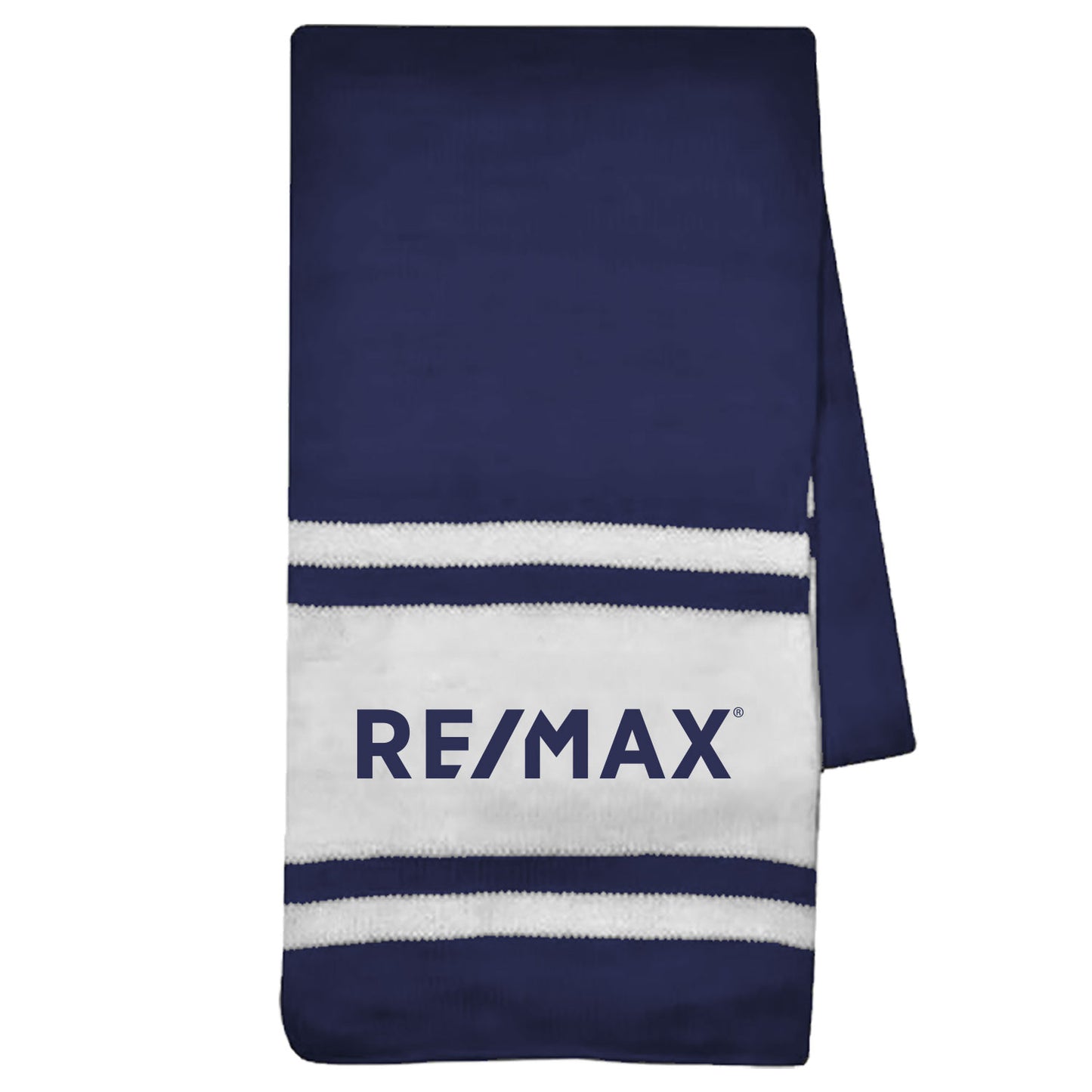 Varsity 2-Tone Scarf - Navy/White - Embroidered