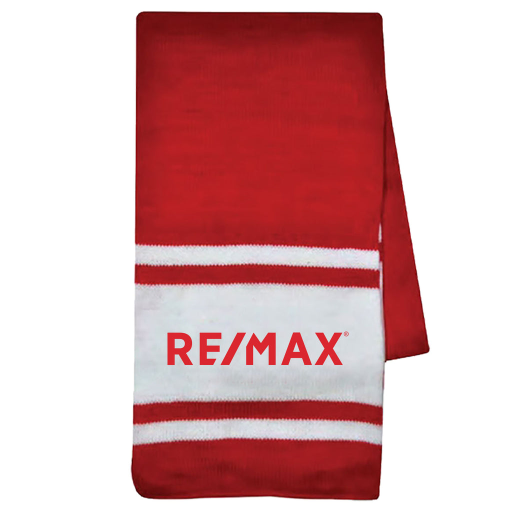 Varsity 2-Tone Scarf - Red/White - Embroidered