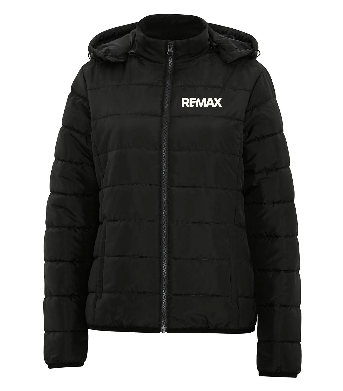 Ladies' Hooded Insluated Jacket - Brand Refresh - One Color Logo - Embroidered