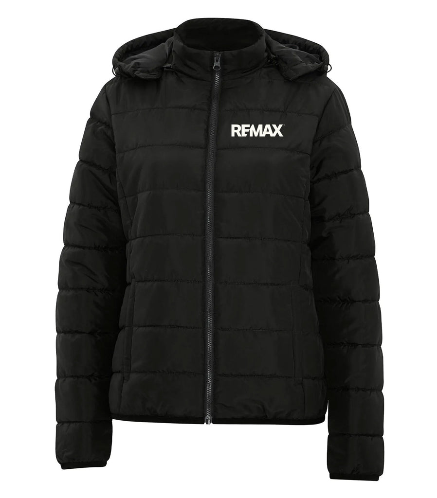 Ladies' Hooded Insluated Jacket - Brand Refresh - One Color Logo - Embroidered