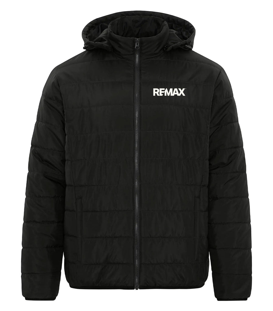 Men's Hooded Insluated Jacket - Brand Refresh - One Color Logo - Embroidered
