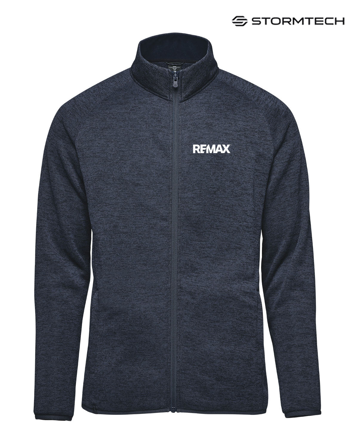 Dark gray jacket with REMAX logo on a white background, featuring Stormtech branding.