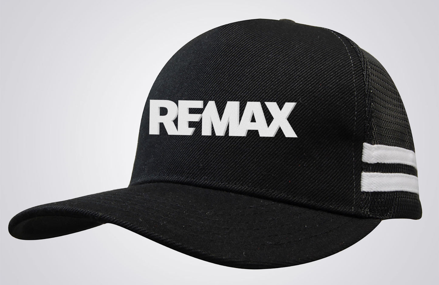 American Premium Twill/Mesh Deep Fit Trucker with Stripes - REMAX Brand Refresh - 3D Silicone Patch