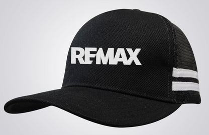 American Premium Twill/Mesh Deep Fit Trucker with Stripes - REMAX Brand Refresh - 3D Silicone Patch