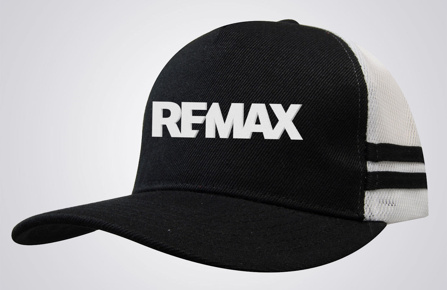American Premium Twill/Mesh Deep Fit Trucker with Stripes - REMAX Brand Refresh - 3D Silicone Patch