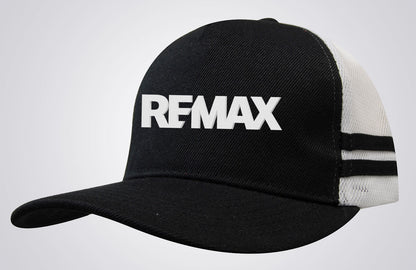 American Premium Twill/Mesh Deep Fit Trucker with Stripes - REMAX Brand Refresh - 3D Silicone Patch