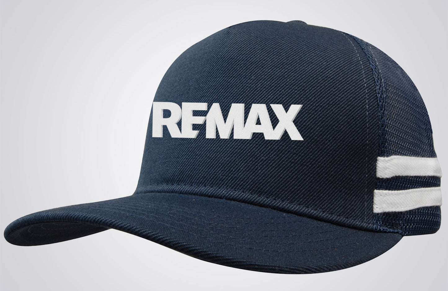 American Premium Twill/Mesh Deep Fit Trucker with Stripes - REMAX Brand Refresh - 3D Silicone Patch
