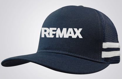 American Premium Twill/Mesh Deep Fit Trucker with Stripes - REMAX Brand Refresh - 3D Silicone Patch
