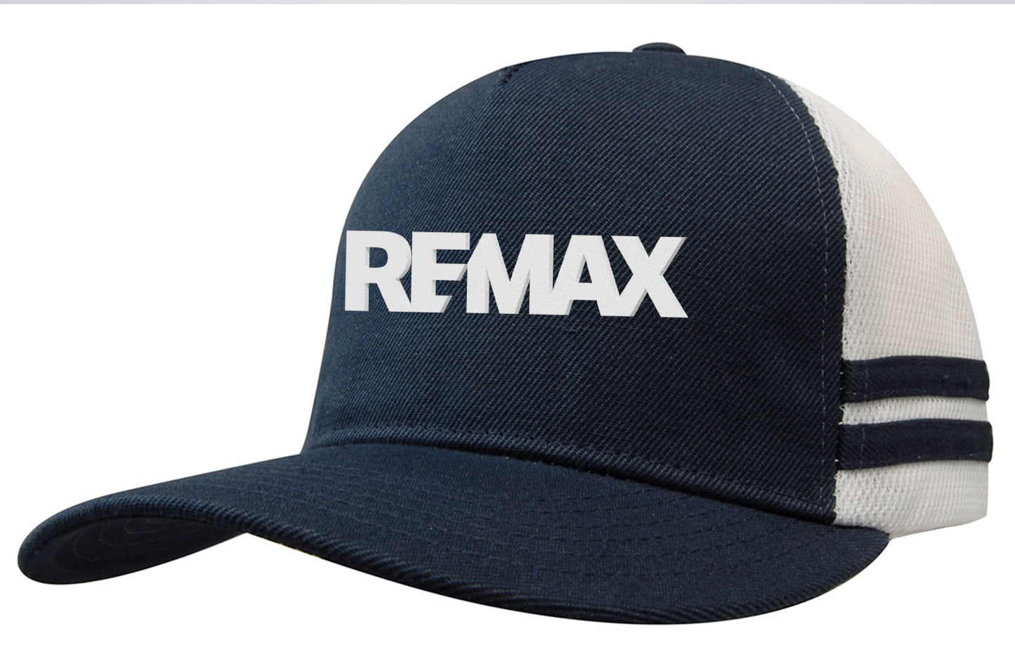 American Premium Twill/Mesh Deep Fit Trucker with Stripes - REMAX Brand Refresh - 3D Silicone Patch
