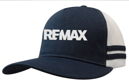 American Premium Twill/Mesh Deep Fit Trucker with Stripes - REMAX Brand Refresh - 3D Silicone Patch