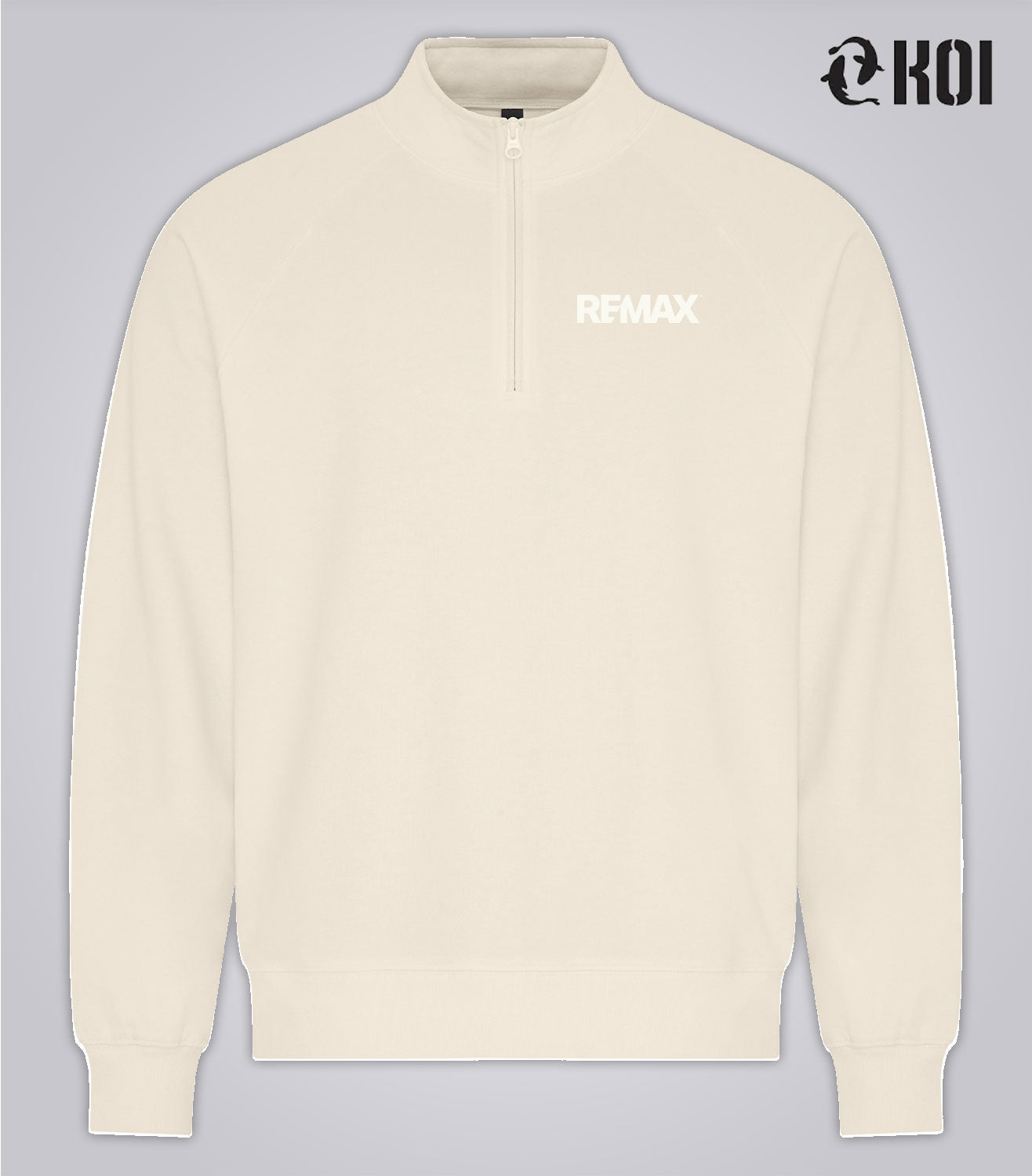 KOI® ELEMENT CVC UNISEX FRENCH TERRY 1/4 ZIP - Brand Refresh - One Color Logo - Embroidered