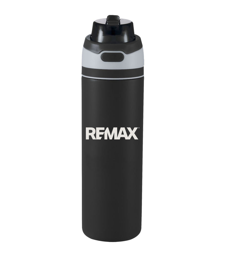 Elise 28oz Recycled Stainless Flip Straw Bottle - One Color Logo