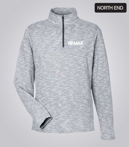 NORTH END Men's Eclipse Jacquard Quarter-Zip Pullover - Brand Refresh - One Color Logo -  Embroidered