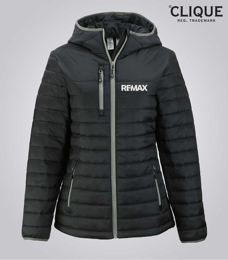 Clique Valhalla Full Zip Womens Puffer Jacket - Brand Refresh - One Color Logo - Embroidered