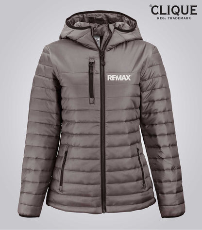 Clique Valhalla Full Zip Womens Puffer Jacket - Brand Refresh - One Color Logo - Embroidered