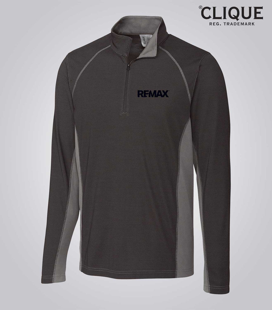 Clique Ice Pique Colorblock Mens Half Zip Tech Pullover - Brand Refresh - One Color Logo - Embroidered