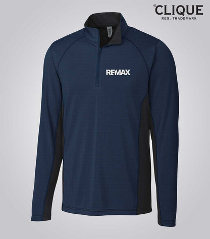 Clique Ice Pique Colorblock Mens Half Zip Tech Pullover - Brand Refresh - One Color Logo - Embroidered
