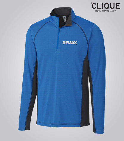 Clique Ice Pique Colorblock Mens Half Zip Tech Pullover - Brand Refresh - One Color Logo - Embroidered