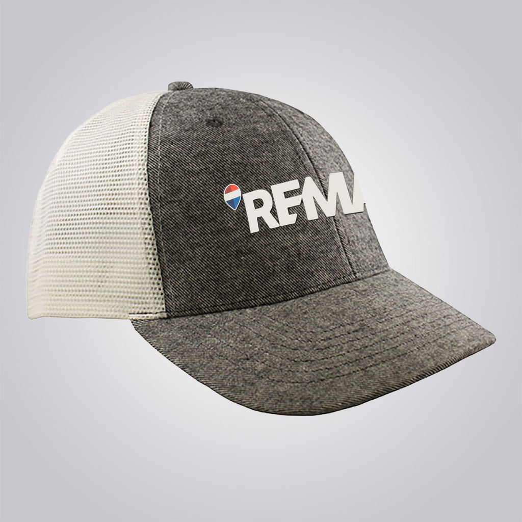 Adult Premium Two-Tone Heather Cotton Trucker Cap - Brand Refresh - Full Color 3D Silicone Patch