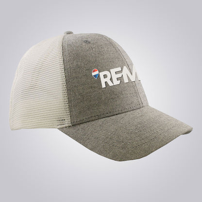 Adult Premium Two-Tone Heather Cotton Trucker Cap - Brand Refresh - Full Color 3D Silicone Patch