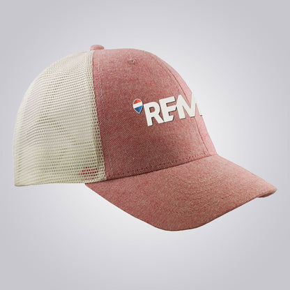 Adult Premium Two-Tone Heather Cotton Trucker Cap - Brand Refresh - Full Color 3D Silicone Patch