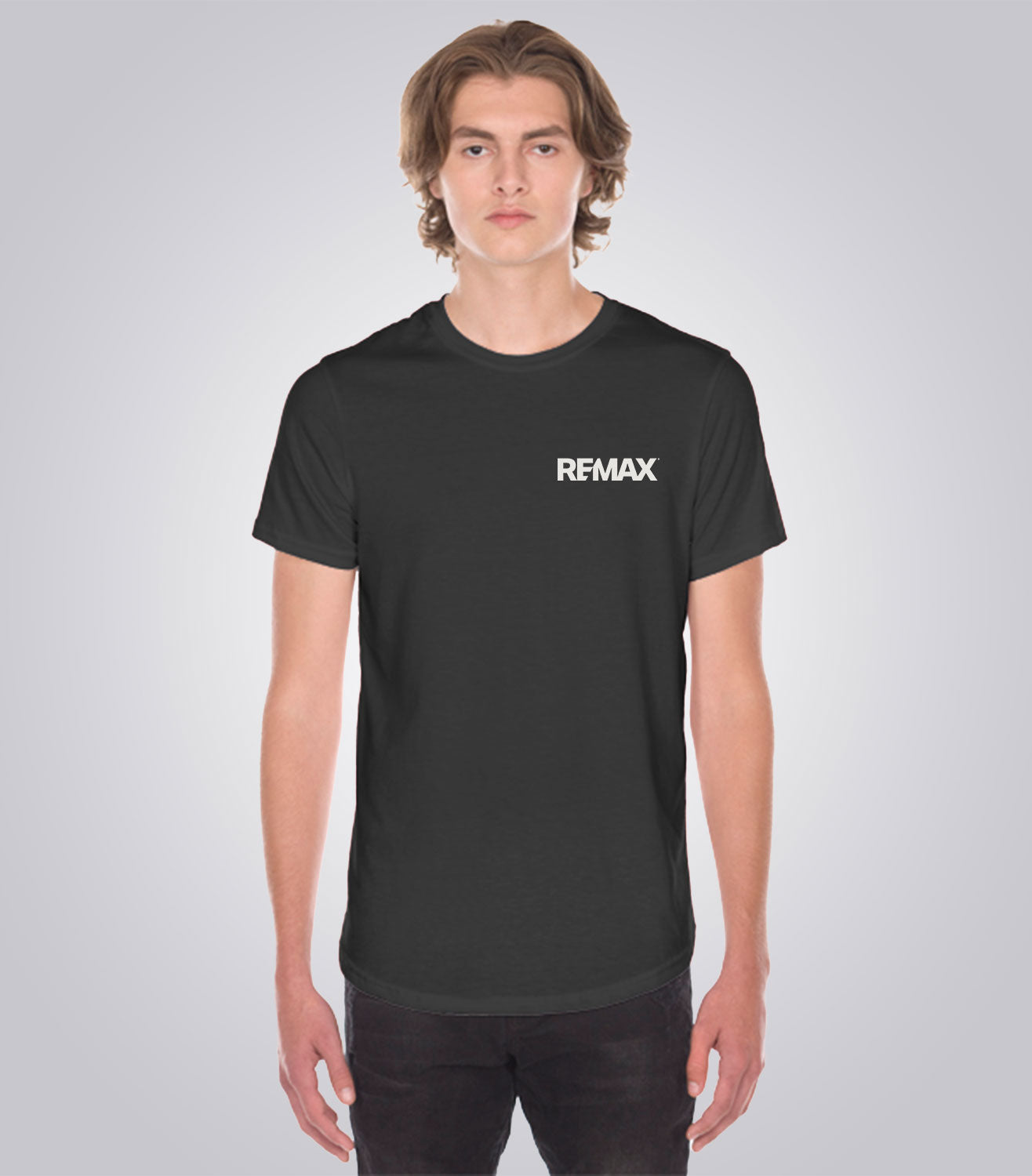 Men's Scoop Bottom T-Shirt - Brand Refresh - One Color Logo - PRINT