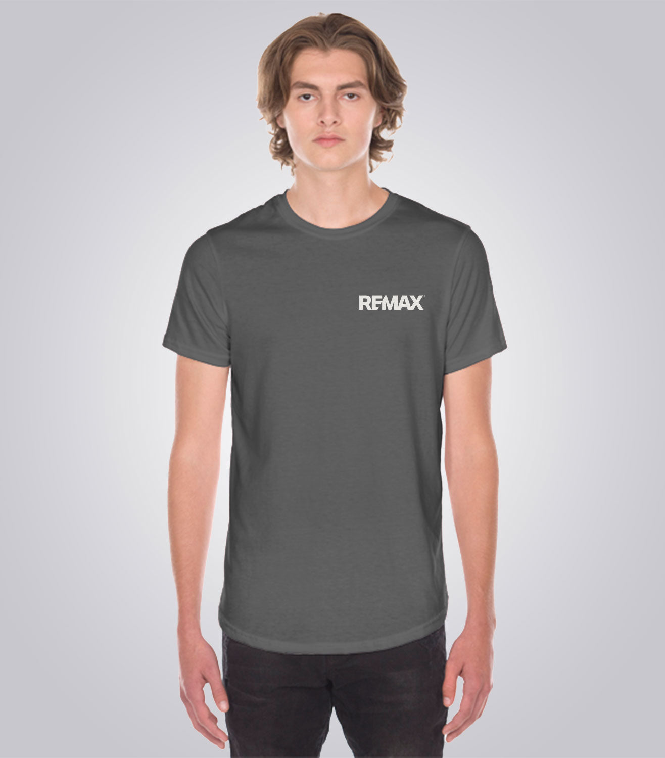 Men's Scoop Bottom T-Shirt - Brand Refresh - One Color Logo - PRINT