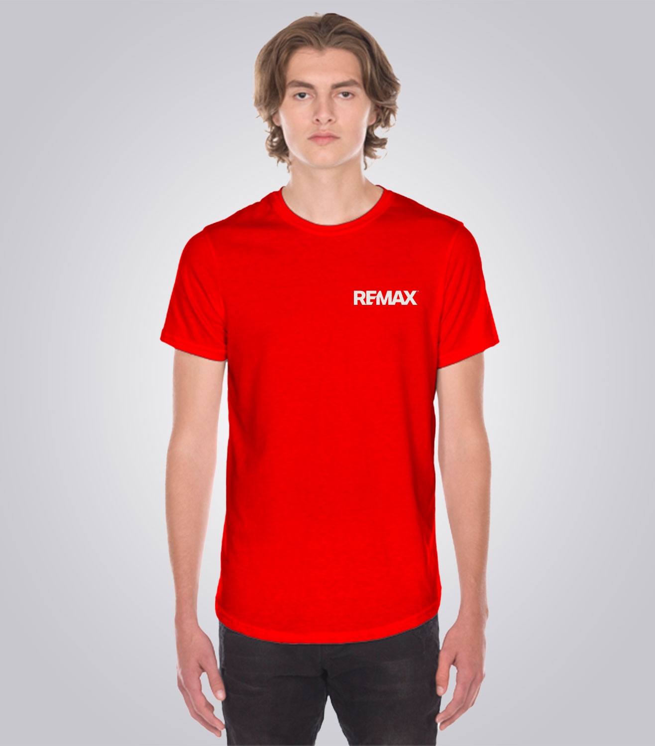 Men's Scoop Bottom T-Shirt - Brand Refresh - One Color Logo - PRINT