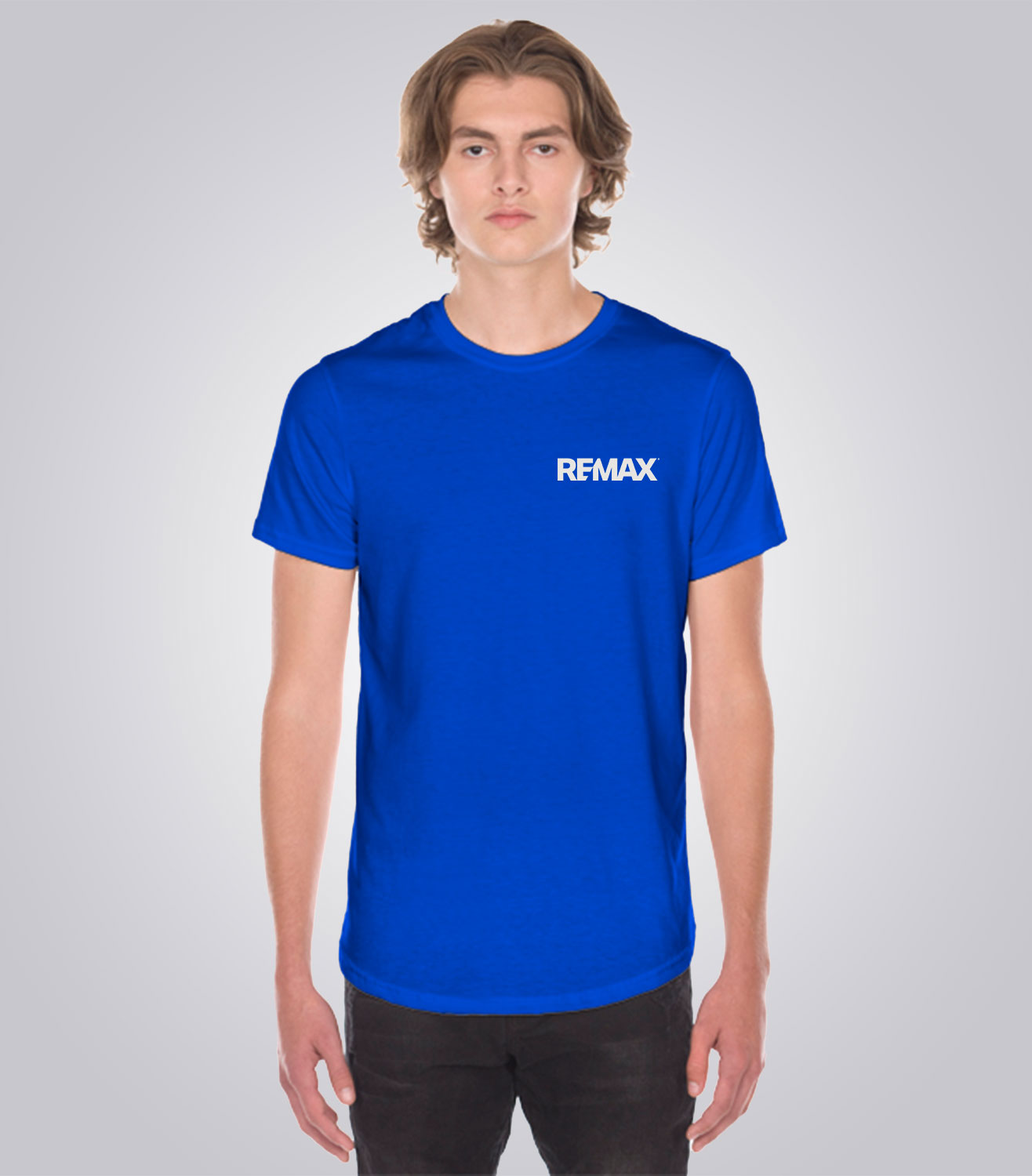 Men's Scoop Bottom T-Shirt - Brand Refresh - One Color Logo - PRINT