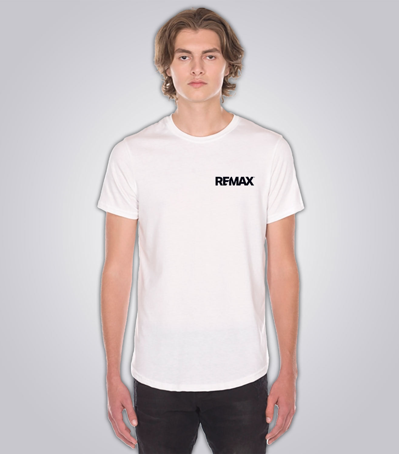 Men's Scoop Bottom T-Shirt - Brand Refresh - One Color Logo - PRINT