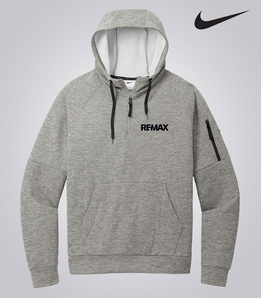 NIKE Unisex Therma-FIT 1/4 ZIP FLEECE HOODIE - Brand Refresh - One Color Logo (T/T) -Embroidered